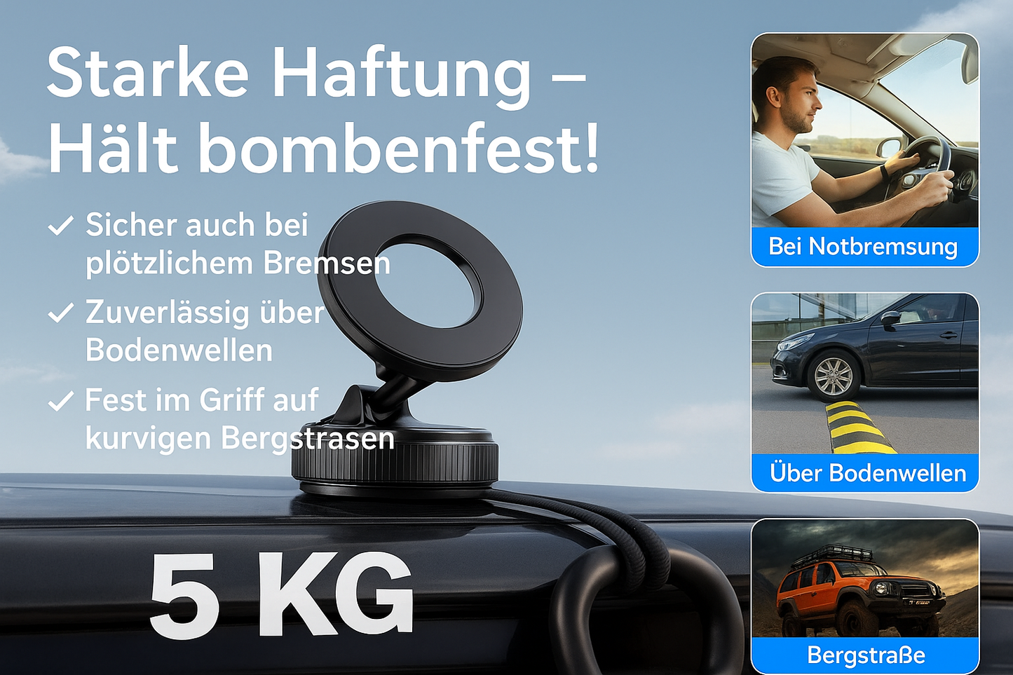 Magnetischer 360° Handyhalter – Ultrastark, faltbar & geräuschlos