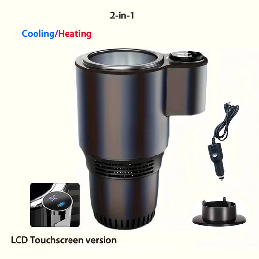 2 in 1 Car Cup Mug Holder DC 12V Warmer Smart Car Cup Car Heating Cooling Cup Touch Screen Office Cup Mug Holder for Home Travel